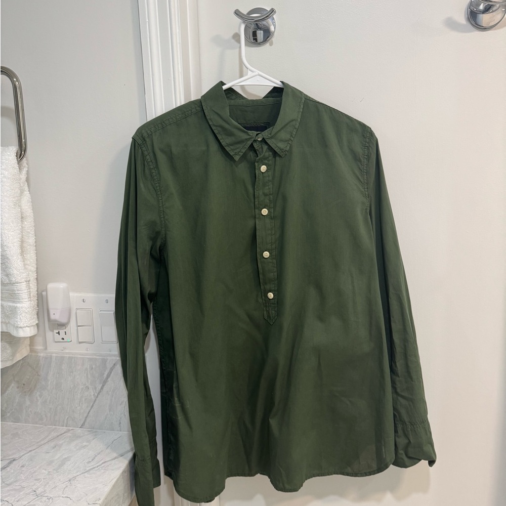 Green J Crew Popover Shirt